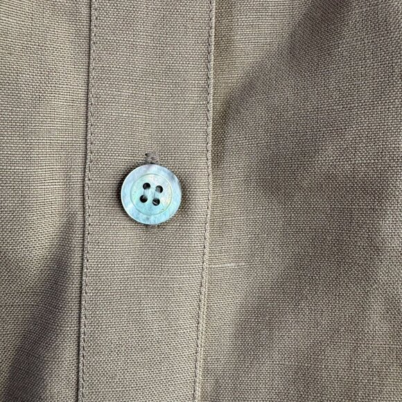 Emma James Button Front Linen Blend Skirt Mid Length 14 Belt Loops‎ Old Money - Picture 5 of 6